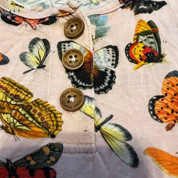 Posh Peanut pink butterfly Henley twirl dress with buttons size 8Y - Picture 4 of 16